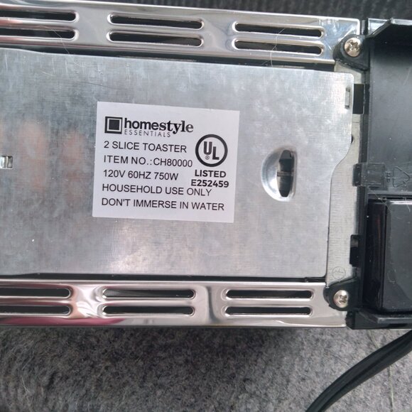 HOMESTYLE ESSENTIALS 2-SLICE TOASTER ADJUSTABLE BROWNING/CANCEL FUNCTION USED 1x - Picture 8 of 9